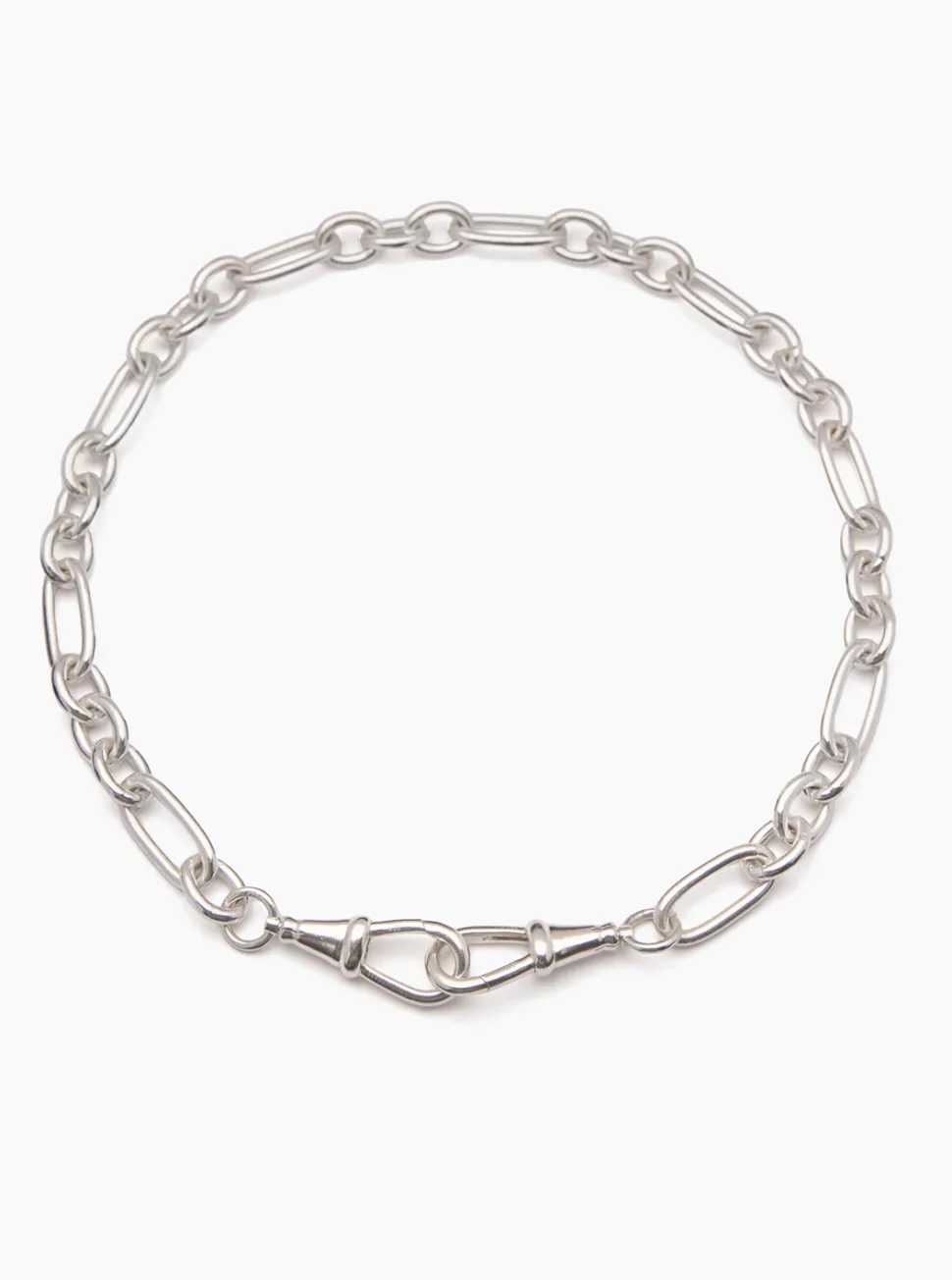 Large Silver Watch Clipt Necklace