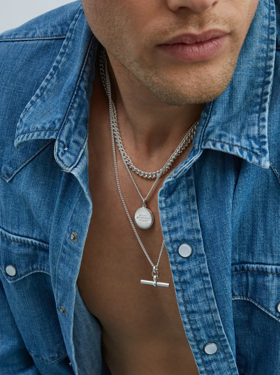 Large Solid Sterling Silver Compass / Not All Who Wander Necklace