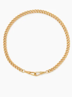 Medium Gold Curb Clipt Necklace
