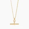 Medium Gold T-Bar On Belcher Chain