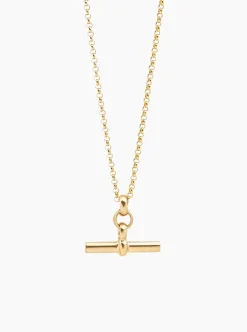Medium Gold T-Bar On Belcher Chain