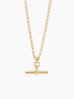 Medium Gold T-Bar On Chunky Belcher Chain