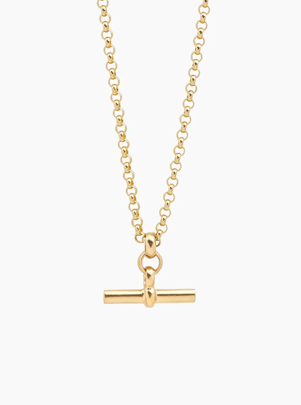 Medium Gold T-Bar On Chunky Belcher Chain
