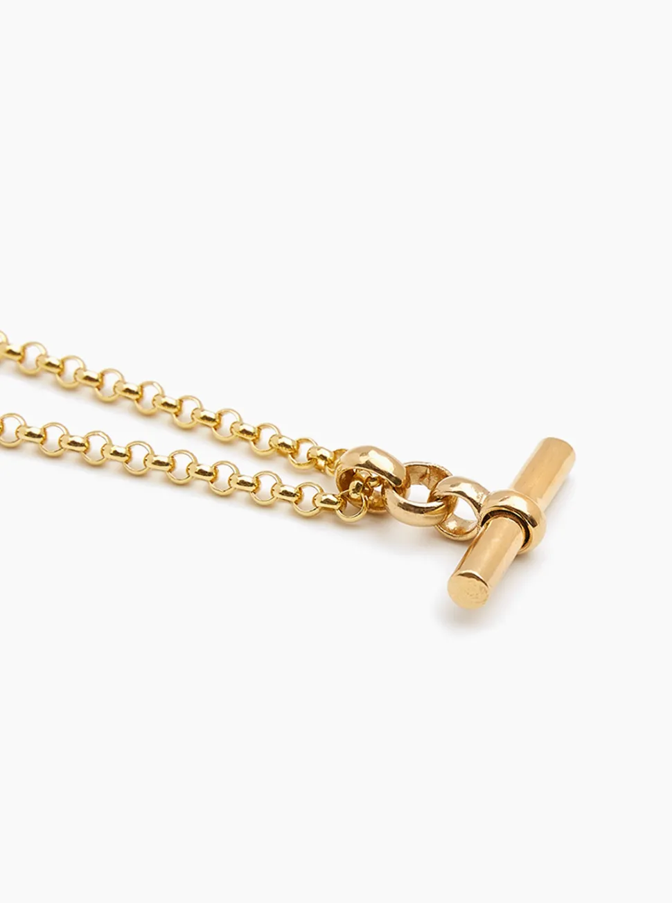 Medium Gold T-Bar On Chunky Belcher Chain