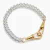Medium Silver and Gold Curb Clipt Bracelet
