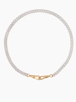 Medium Silver and Gold Curb Clipt Necklace