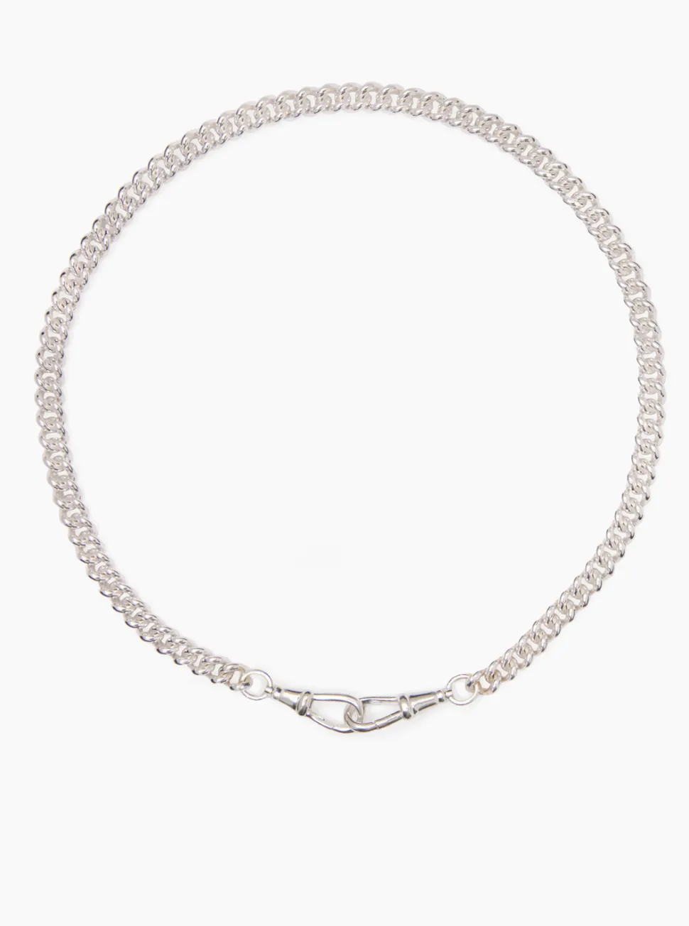 Medium Silver Curb Clipt Necklace