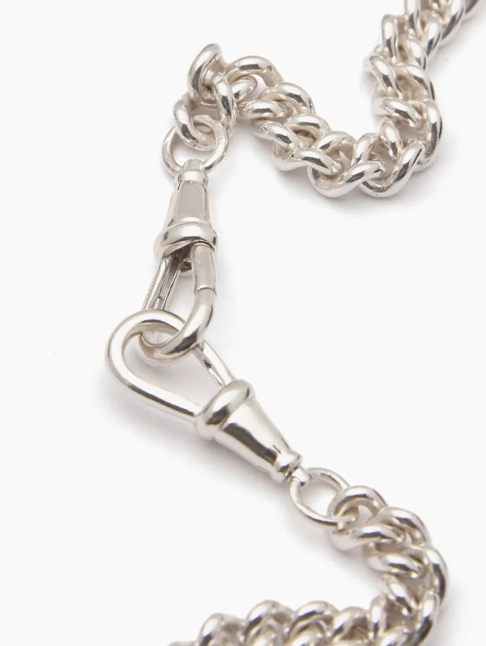 Medium Silver Curb Clipt Necklace