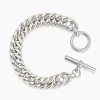 Medium Silver Curb Linked Bracelet