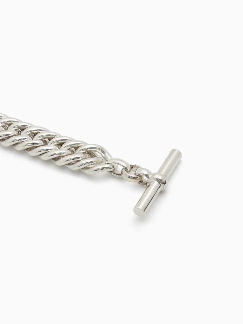 Medium Silver Curb Linked Bracelet
