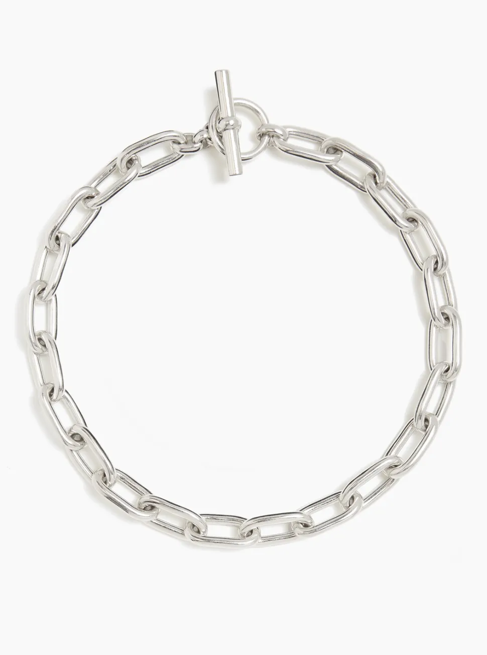 Medium Silver Oval Chain Necklace