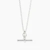 Medium Silver T-Bar On Belcher Chain