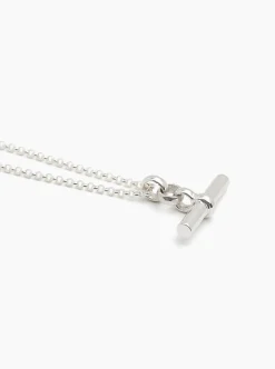Medium Silver T-Bar On Belcher Chain