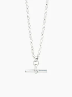 Medium Silver T-Bar On Chunky Belcher Chain