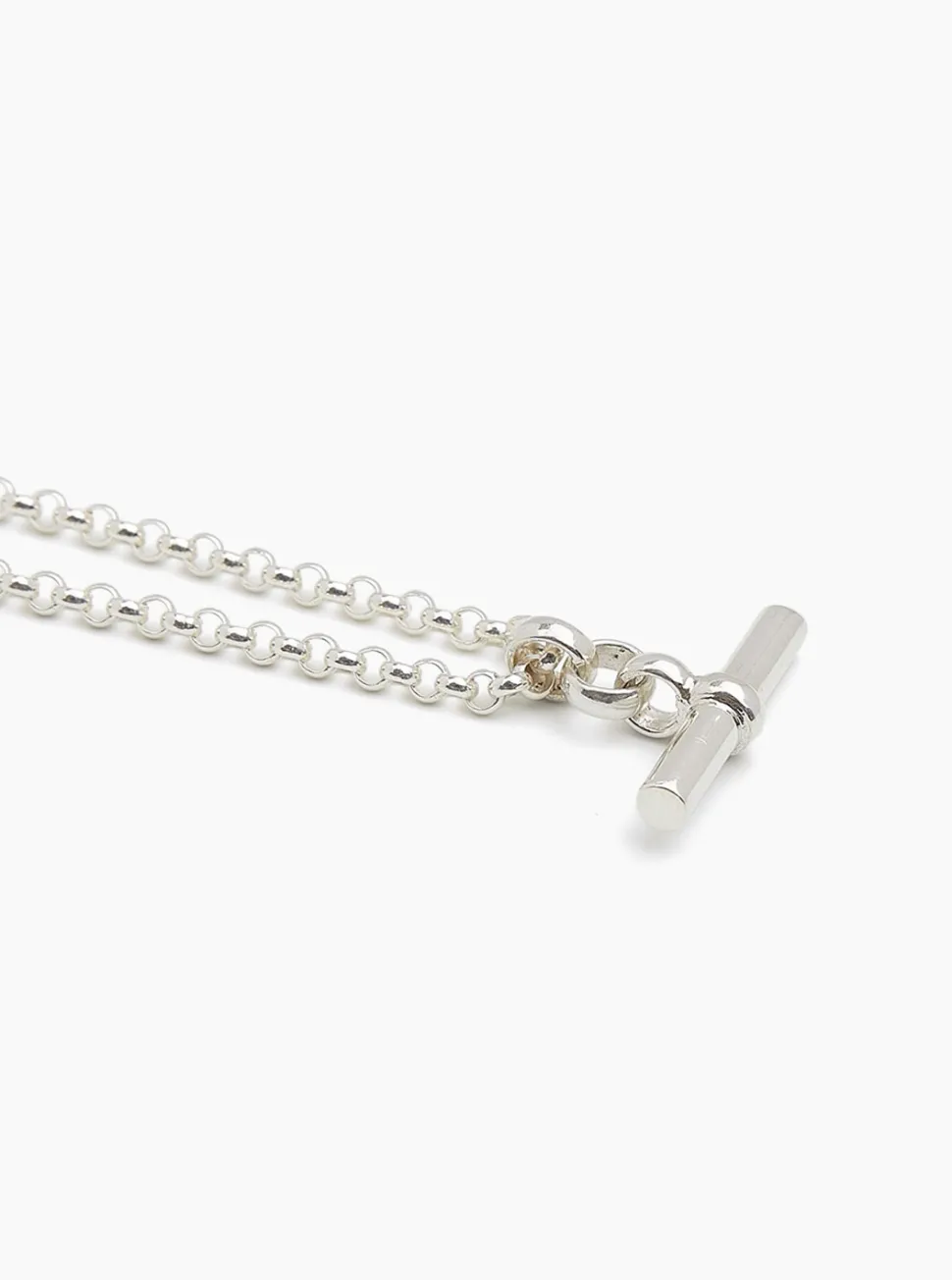 Medium Silver T-Bar On Chunky Belcher Chain