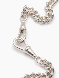 Medium Silver T-bar on Medium Curb Clipt Necklace
