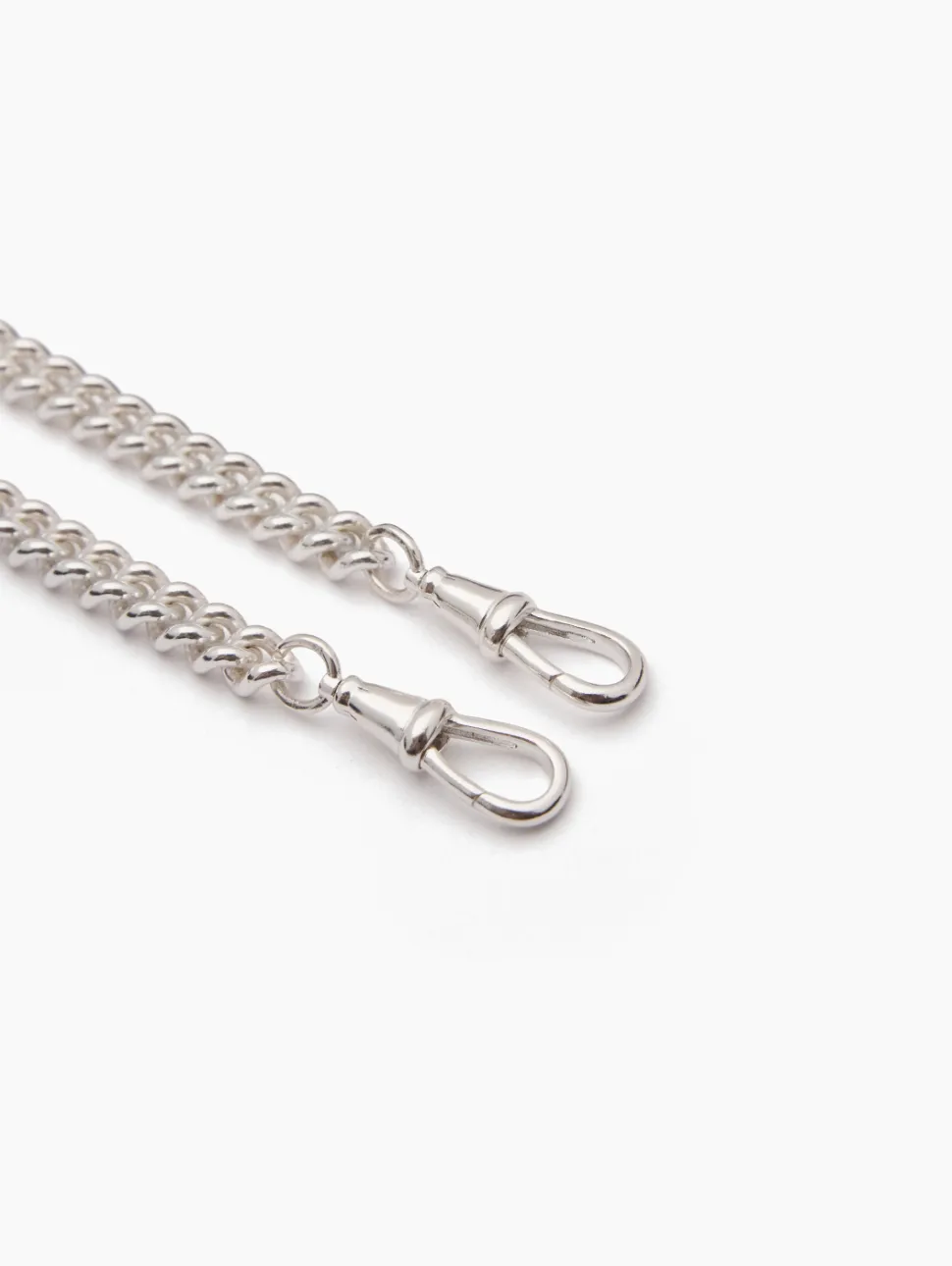 Medium Silver T-bar on Medium Curb Clipt Necklace
