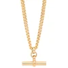 Men's Gold Chunky T-Bar Curb Link Necklace