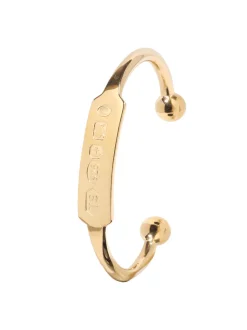 Mens Gold Coronation ID Torque Bangle