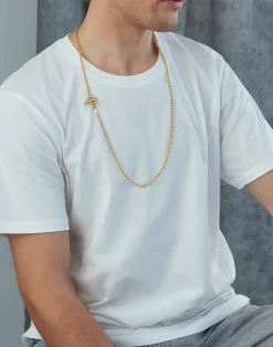 Men's Gold Lariat Necklace