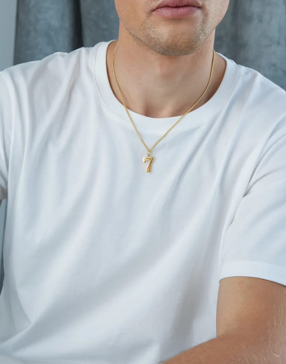 Men's Gold Lucky No 7 Necklace