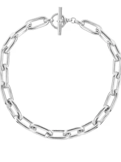 Men's Large Solid Sterling Silver Oval Link Necklace