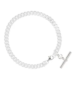 Men's Solid Sterling Silver T-Bar Curb Link Bracelet