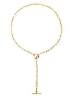 Short Gold Lariat Necklace