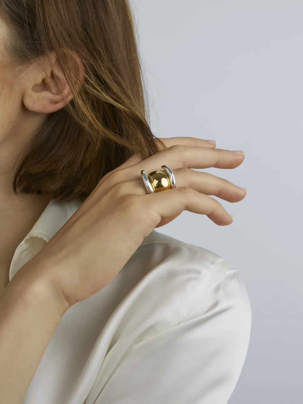 Silver and Gold Triple Ring Set