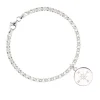 Silver Belcher Bracelet With Compass