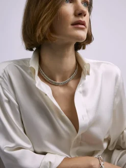 Silver Curb Link Choker