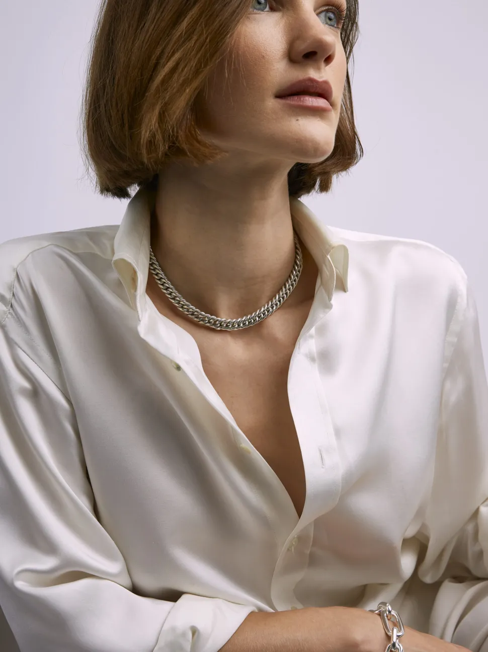 Silver Curb Link Choker