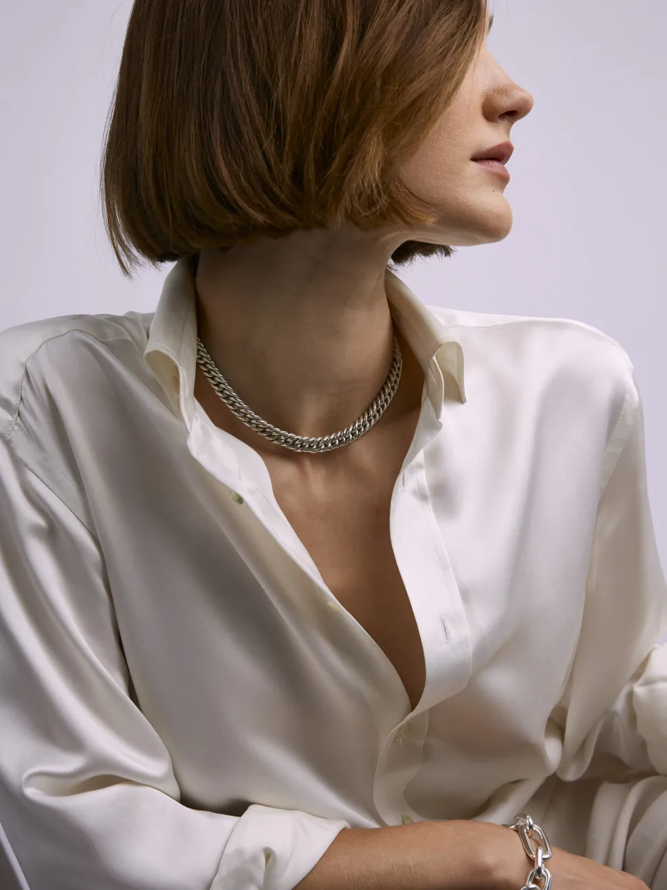 Silver Curb Link Choker