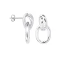 Silver Double Link Stud Earrings