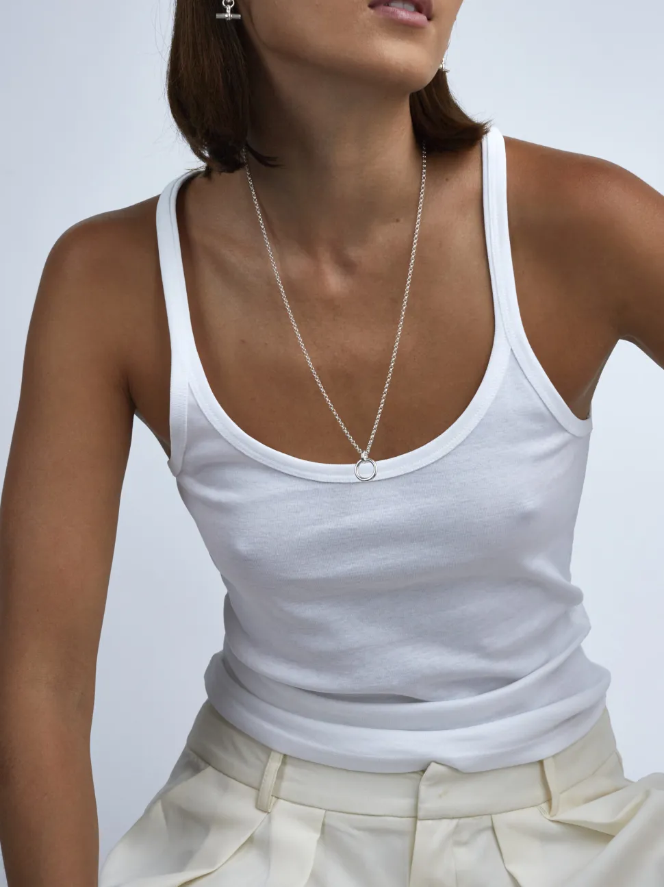 Silver Eternity Ring On Belcher Chain