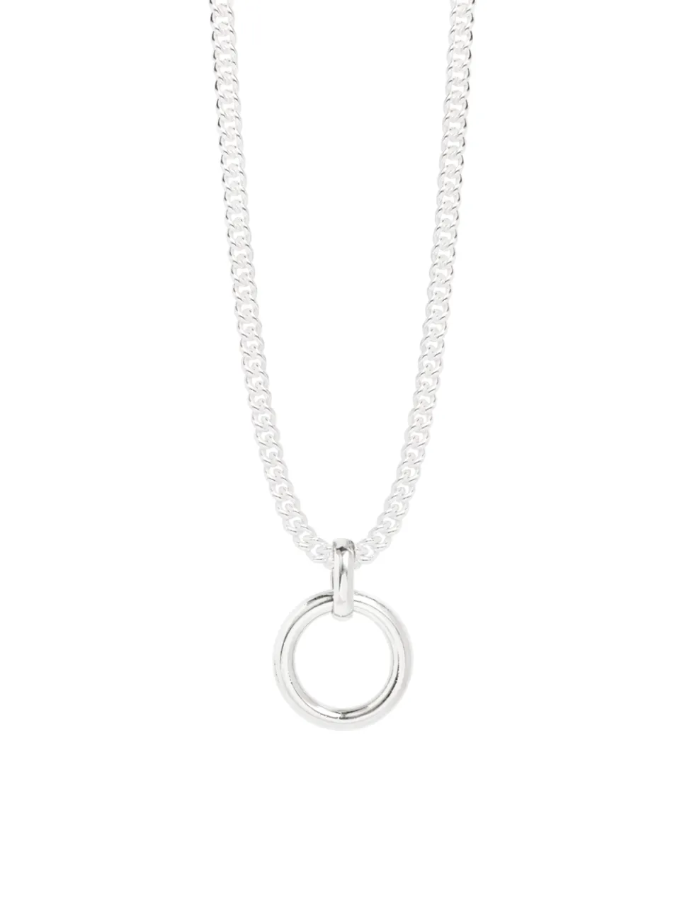Silver Eternity Ring On Silver Curb Link Necklace