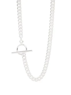 Silver Eternity Ring On Silver Curb Link Necklace
