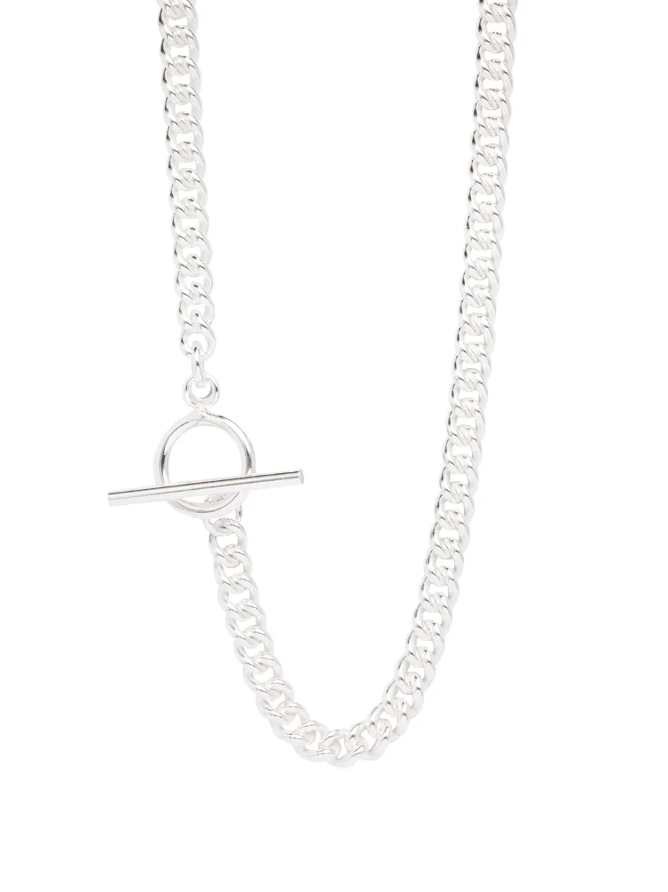 Silver Eternity Ring On Silver Curb Link Necklace
