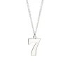 Silver Lucky No 7 On Fine Curb Chain