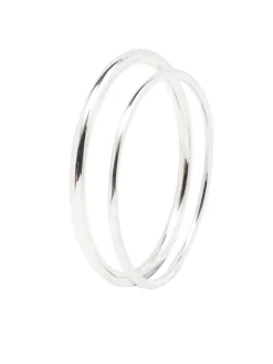 Silver Plain Bangle Set