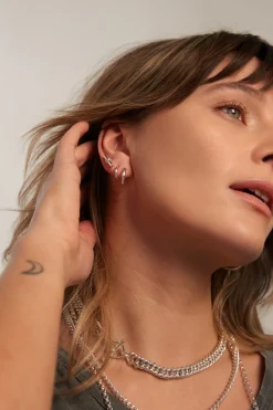 Silver T-Bar Stud Earrings