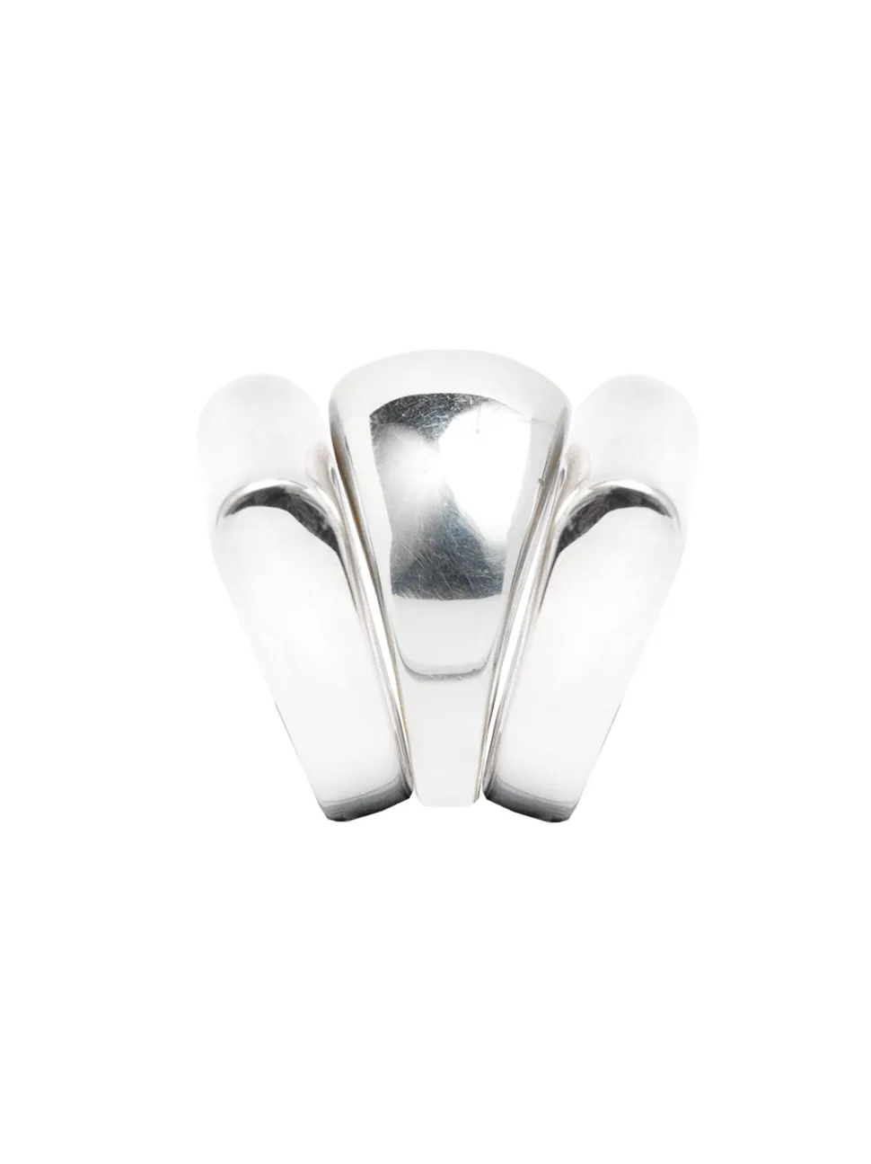 Silver Triple Ridge Ring Set