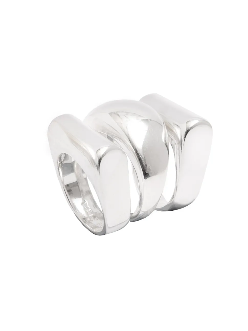 Silver Triple Ridge Ring Set
