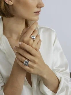 Silver Triple Ridge Ring Set