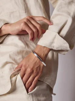Silver-Plated Square Edge Bangle