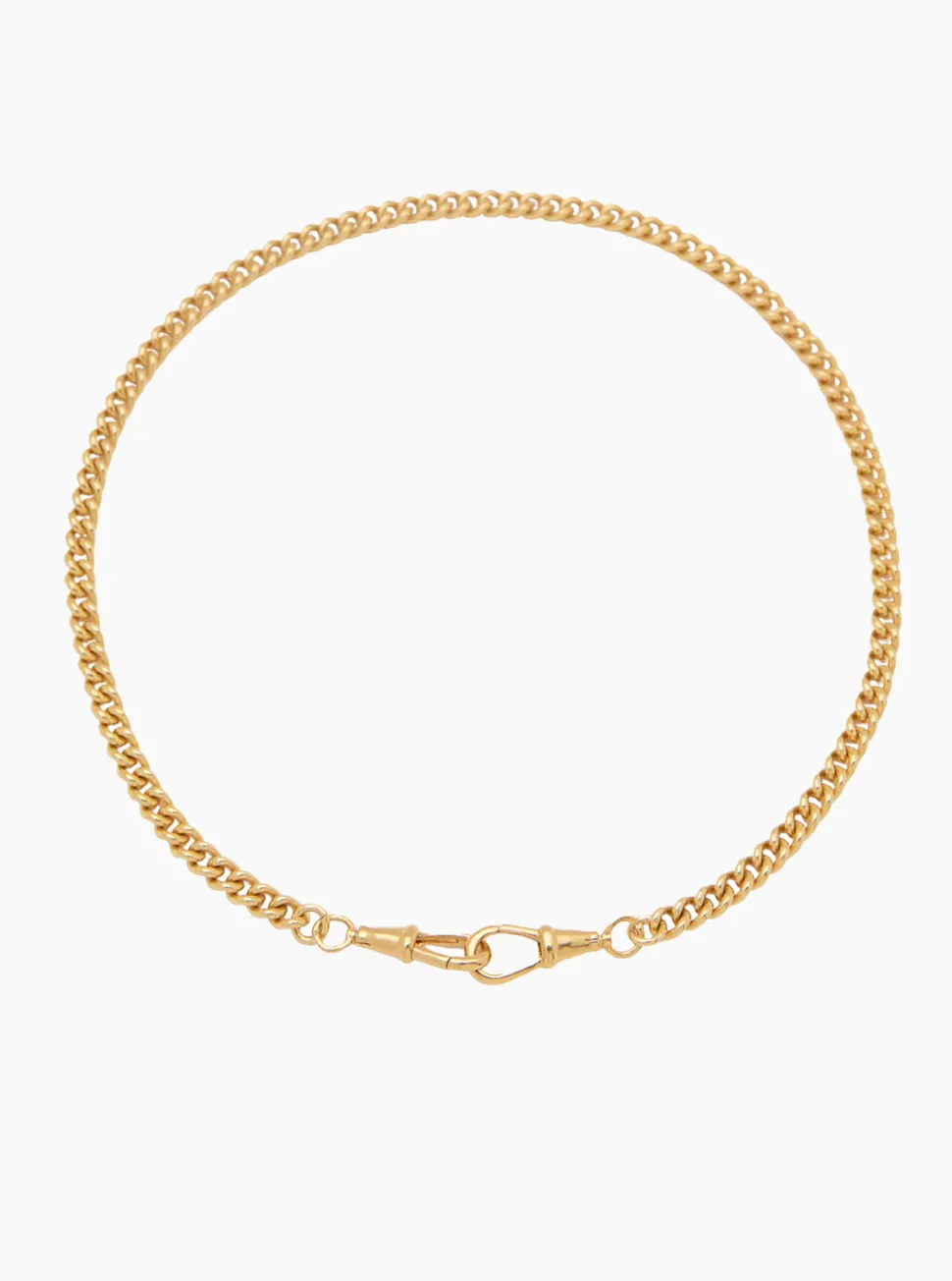 Slim Gold Curb Clipt Necklace