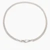 Slim Silver Curb Clipt Necklace