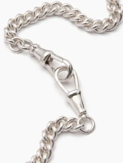 Slim Silver Curb Clipt Necklace