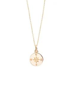 Small Gold Compass On Trace Chain