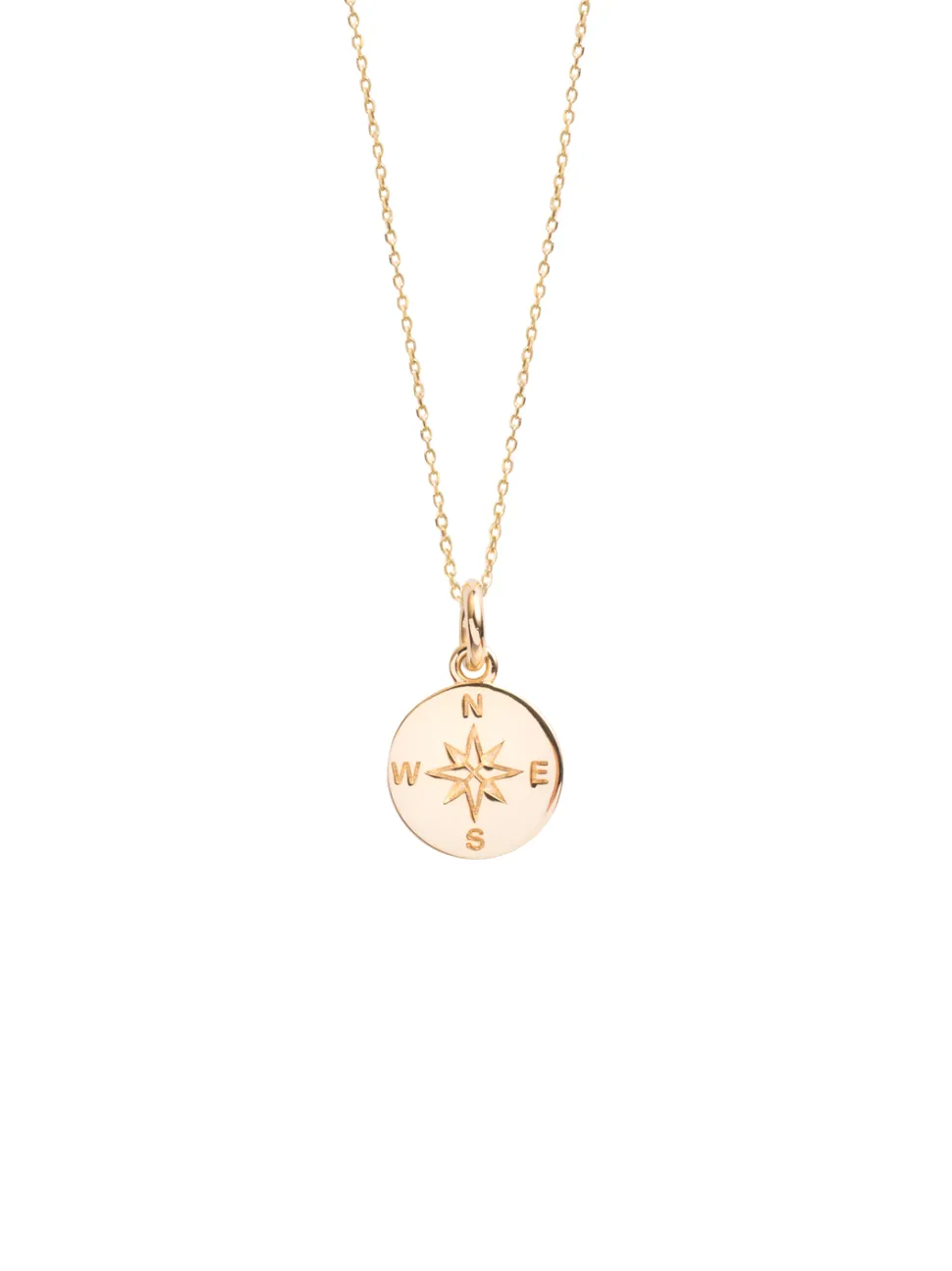 Small Gold Compass On Trace Chain